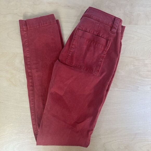 Cabi Womens Pants Size 0 Faded Red Tapered Leg Pockets Classic Casual Comfort - Picture 10 of 11